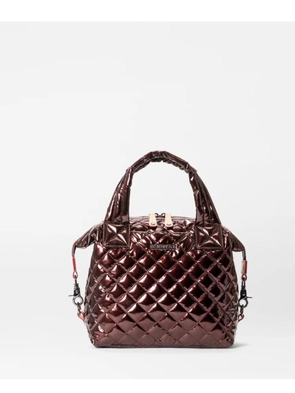 MZ Wallace Quilted Metallic Chocolate Satchel